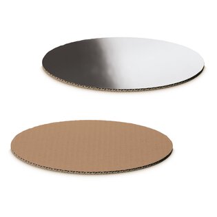Dekoplatte Silber "Oval" in Metallic/Natur 200 x 150 x 4 mm-1
