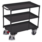 Tischwagen mit 3 Etagen, Wannenrand 40 mm hoch + EasySTOP-1