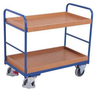 Etagenwagen mit 2 Tabletts 250 kg Traglast Typ M + EasySTOP-1