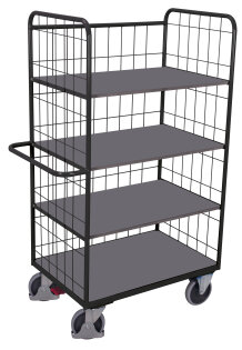 Etagenwagen hoch mit 3 klappbaren B�den Typ L + EasySTOP-1