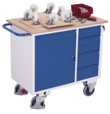VARIOfit Werkstattwagen mit 4 Schubladen, 1 Schrank, 1 Ladefläche + EasySTOP - Anthrazitgrau