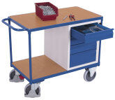 VARIOfit Werkstattwagen mit 4 Schubladen, 2 Ladeflächen + EasySTOP