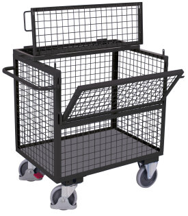 Drahtgitter Kastenwagen mit Deckel Typ M + EasySTOP-1