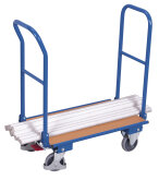 VARIOfit Klappbügelwagen mit 2 Bügeln 150 kg + EasySTOP - Enzianblau - Enzianblau