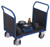 VARIOfit Doppel-Stirnwandwagen 1000 kg Typ M + EasySTOP - Enzianblau