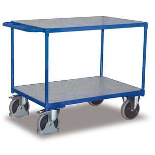 Schwerer Tischwagen 500 kg mit 2 Ladeflächen Zinkblech Typ L + EasySTOP