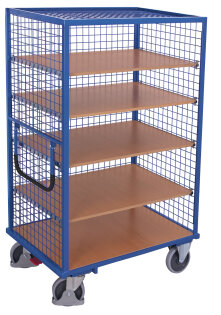 Etagenwagen mit 1 festen und 4 variablen B�den + EasySTOP Typ M-1