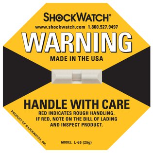 ShockWatch Sto?indikatorlabel mit Warnhinweisaufkleber (gelb)-1