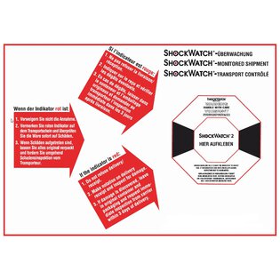 ShockWatch 2 Sto?indikatorlabel mit Warnhinweisaufkleber (rot)-3