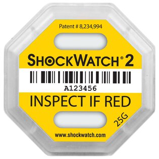 ShockWatch 2 Sto?indikatorlabel mit Warnhinweisaufkleber (gelb)-1