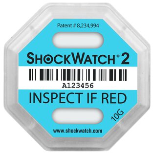 ShockWatch 2 Sto?indikatorlabel mit Warnhinweisaufkleber (t?rkis)-1