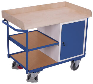 Werkstattwagen mit 3 Ladefl�chen und 1 Schrank + EasySTOP-1