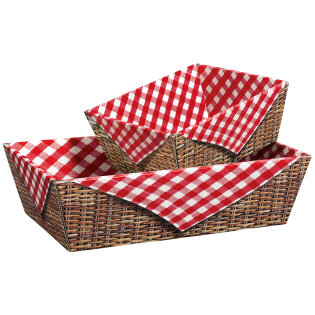 Pr�sentkorb 4-eckig Brotzeit 336 x 196 x 110 mm (rot)-1