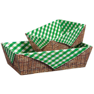 Pr�sentkorb 4-eckig Brotzeit 336 x 196 x 110 mm (gr�n)-1
