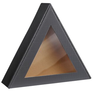 Geschenkbox Dreieck mit Sichtfenster 291 x 288 x 74 mm (anthrazit)-1