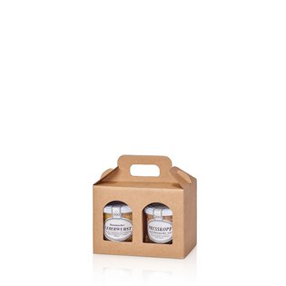 Geschenkbox mit Henkel "Gourmet Duo Natur" 170 x 80 x 120 mm-1
