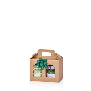 Geschenkbox mit Henkel "Gourmet Duo Natur" 170 x 80 x 120 mm-2