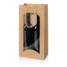 Geschenkt�te mit Sichtfenster Natura Kraftpapier f�r 2 Flaschen 170 x 85 x 360 mm-2