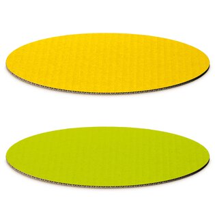 Dekoplatte "Oval" in Gelb/Limette 300 x 200 x 4 mm-1