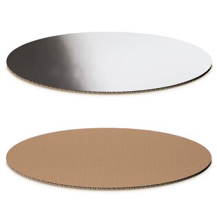 Dekoplatte Silber "Oval" in Metallic/Natur 300 x 200 x 4 mm-1